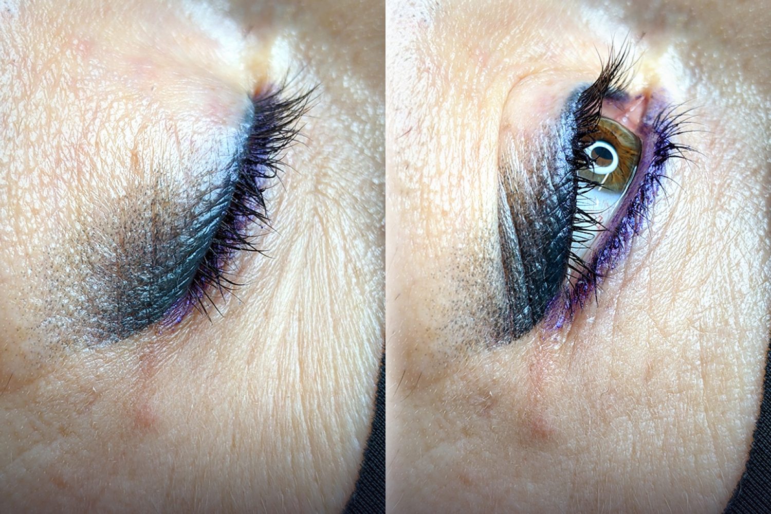 tatuaggio occhi, permanent makeup (sfumatura ampia eyeliner)