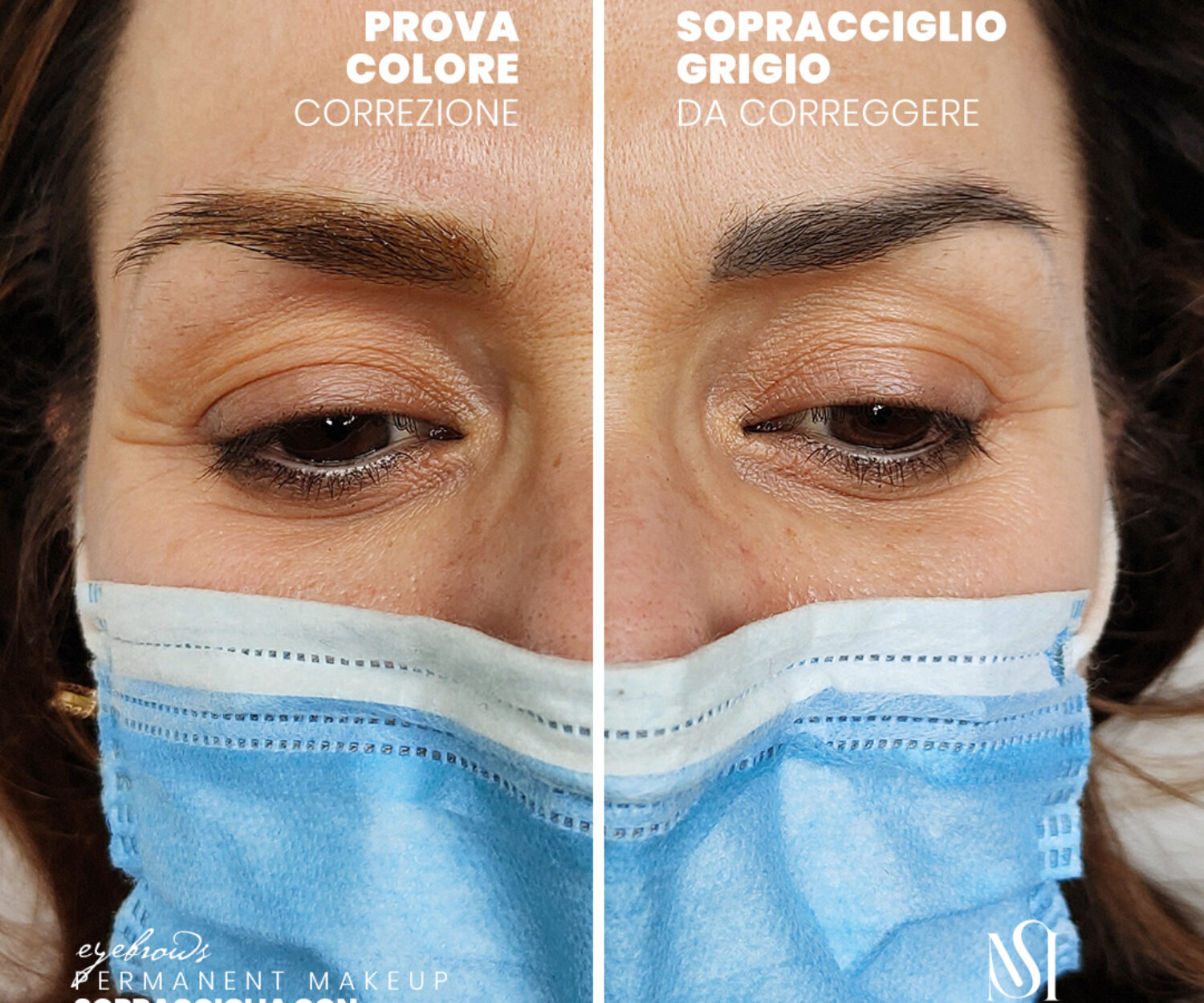 perchè le sopracciglia tatuate diventano grigie? La correzione simulata del colore nuovo marrone