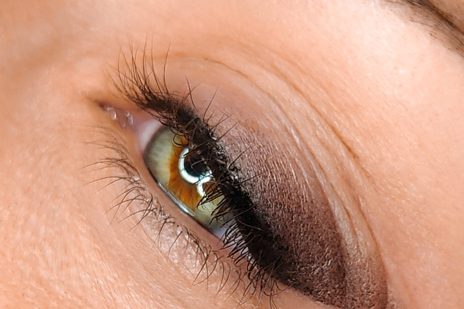 Eyeliner infracigliare nero e eyeliner sfumato nero e marrone