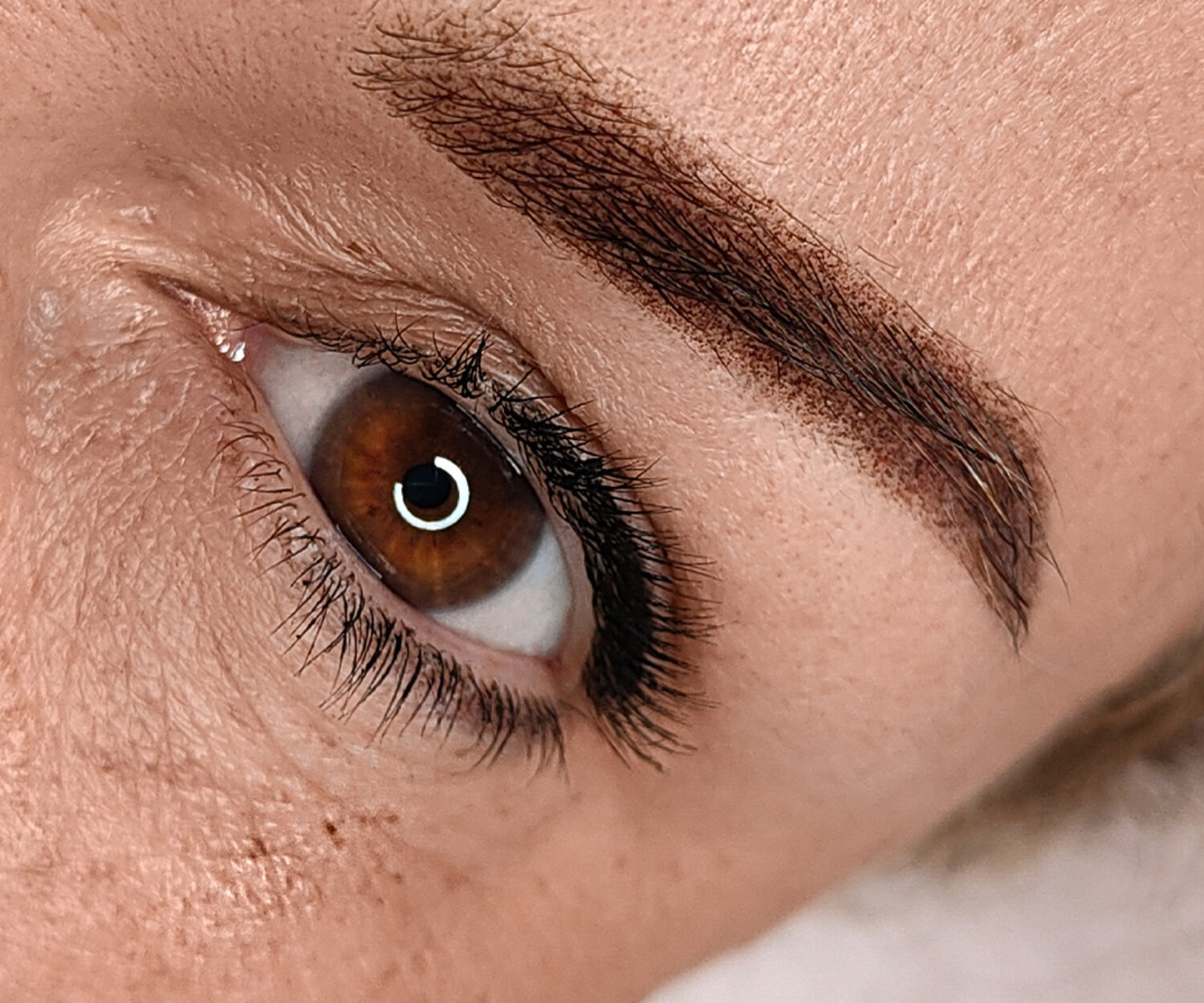 sopracciglia pixel tecnica sfumata realizzata con il trucco permanente